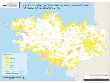 Installations solaires thermiques par commune fin 2013