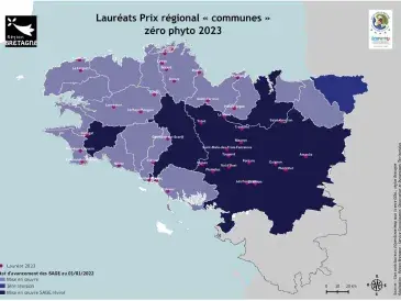 Lauréats Prix régional "communes" zéro phyto 2009 à 2020