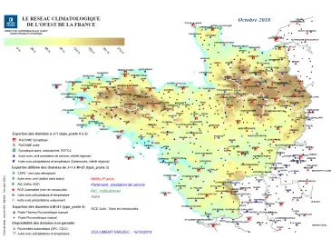 Réseau climatologique en Bretagne en 2018