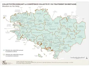 Collectivités exerçant la compétence collecte et/ou traitement - Situation 01/01/2025