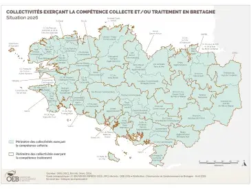 Collectivités exerçant la compétence collecte et/ou traitement en 2016