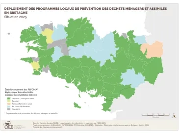Déploiement des programmes locaux de prévention des déchets ménagers et assimilés (DMA) - Situation 2025