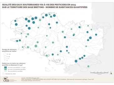 Qualité des eaux souterraines vis-à-vis des pesticides en 2015