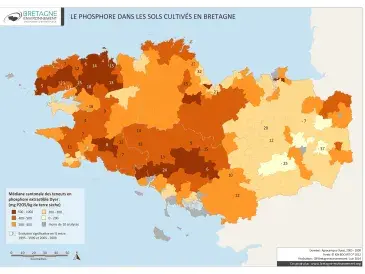 Le phosphore dans les sols cultivés bretons de 2005 à 2009