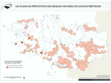 Les plans de prévention des risques naturels en 2018 en Bretagne