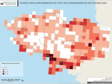 Plantes vasculaires menacées en l'état des connaissances en 2015