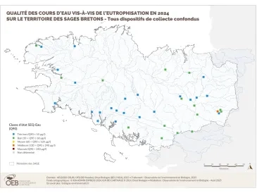 Qualité des cours d'eau vis-à-vis de l'eutrophisation en 2020