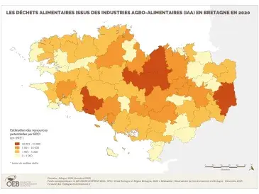 Gisement annuel de biodéchets des industries agro-alimentaires (hors sous-produits animaux) par EPCI en 2016