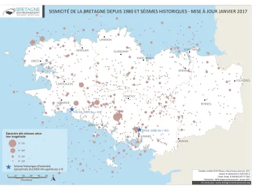 Sismicité depuis 1980 et séismes historiques