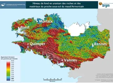 Niveau de fond en uranium des roches et des matériaux du proche sous-sol du massif Armoricain
