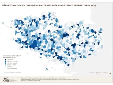 Prélèvement total d'eau brute en 2023