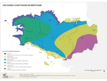 Les zones climatiques de Bretagne