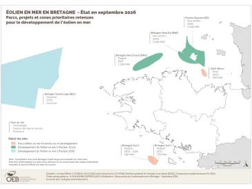 Éolien en mer en Bretagne - État en octobre 2024