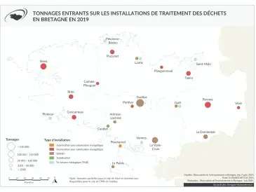 Tonnages entrants sur les quais de transfert en 2016