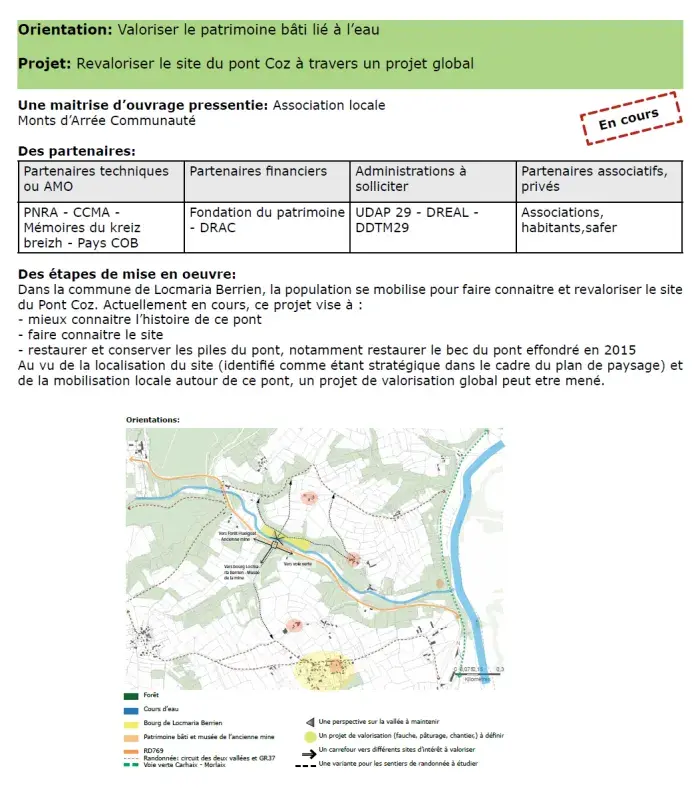 Extrait d'une fiche-action dans le cadre d'un programme d'action d'un plan de paysage