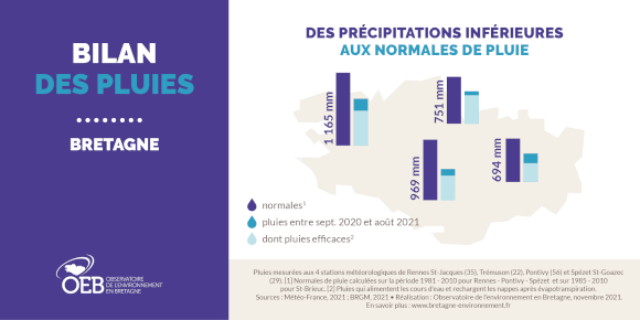 Infographie - Bilan des pluies en Bretagne