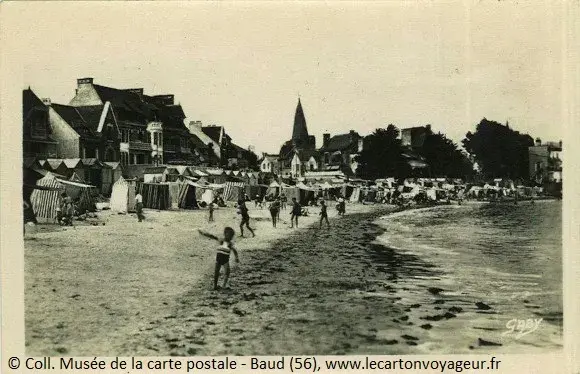 Carte postale ancienne - Plage Larmor Plage