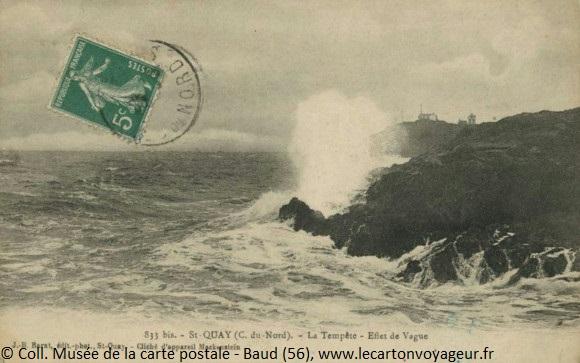 Carte postale ancienne - Tempête Saint Quay Portieux