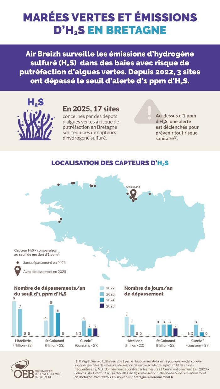 Infographie Marées vertes et émissions d'H2S en Bretagne