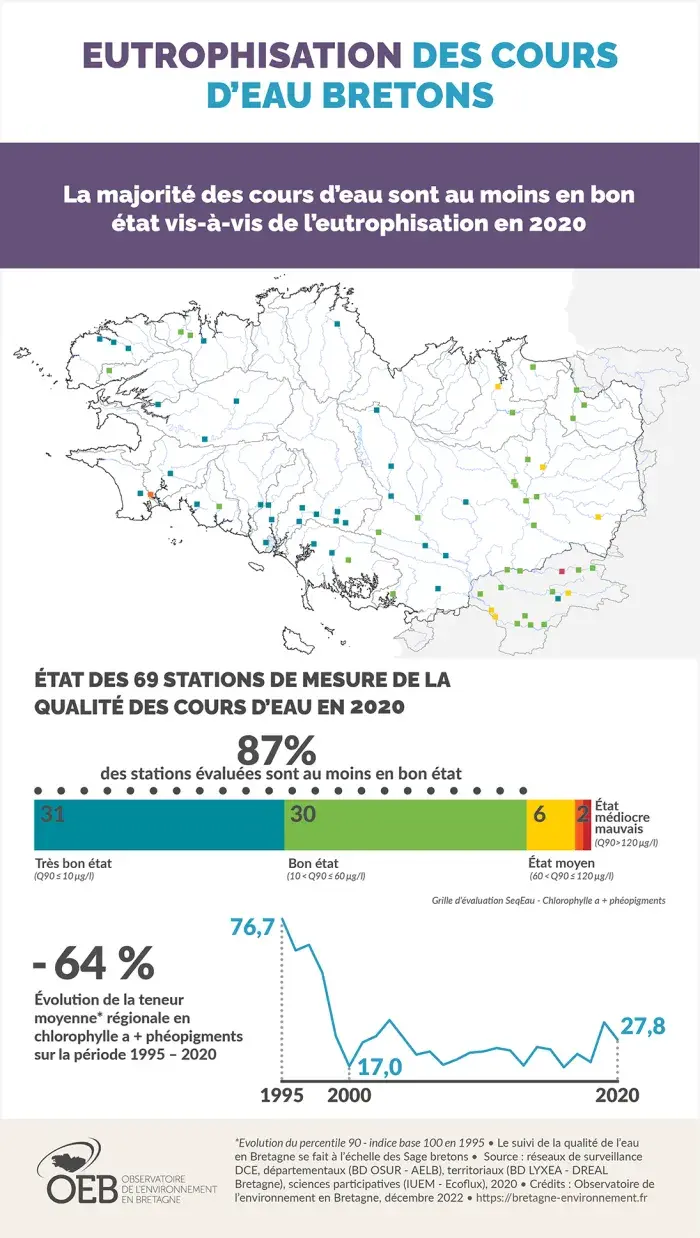 Infographie Eutrophisation des cours d'eau bretons