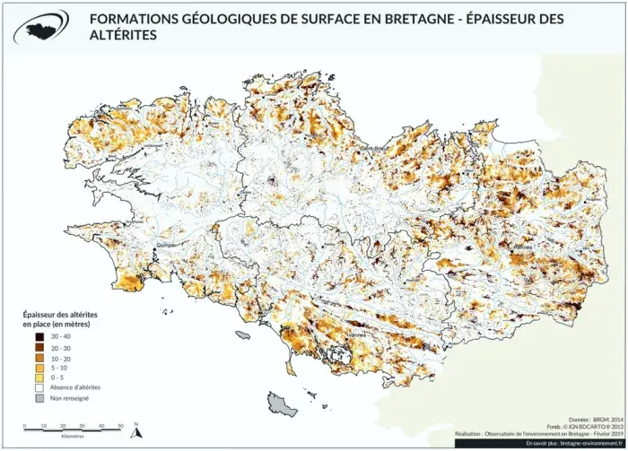 Carte des formations géologiques