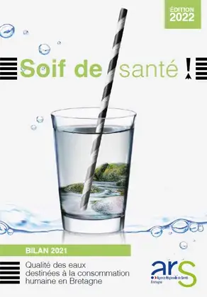 couv Soif de santé ! Qualité des eaux destinées à la consommation humaine en Bretagne (bilan 2021)