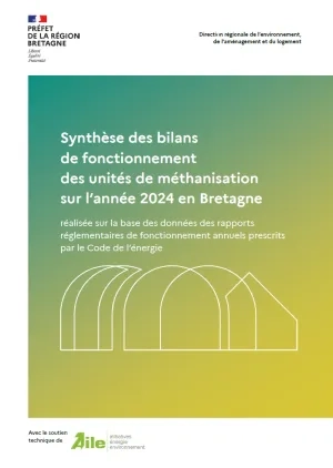 couv Synthèse des bilans de fonctionnement des unités de méthanisation sur l'année 2024 en Bretagne