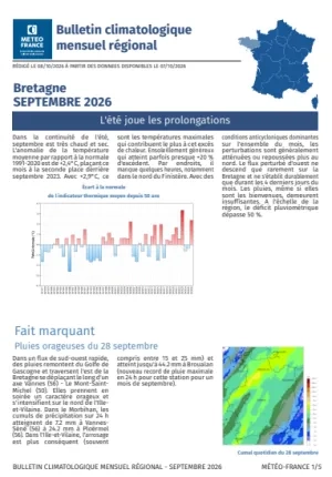 couv Bulletin climatologique mensuel de la Bretagne - septembre 2026
