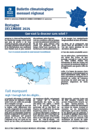 couv Bulletin climatique mensuel de la Bretagne - décembre 2024