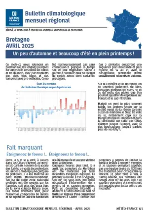 couv Bulletin climatique mensuel de la Bretagne - avril 2025