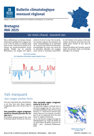 couv Bulletin climatique mensuel de la Bretagne - mai 2025