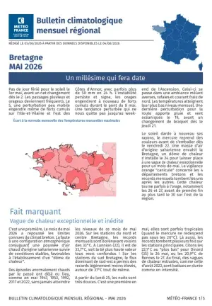 couv Bulletin climatologique mensuel de la Bretagne - mai 2026