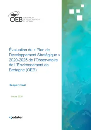 couv Évaluation du « Plan de Développement Stratégique » 2020-2025 de l’Observatoire de L’Environnement en Bretagne (OEB)