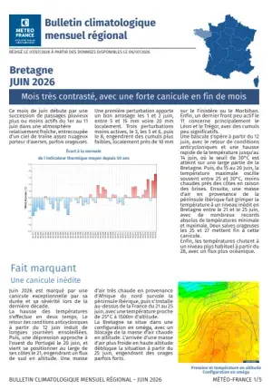 couv Bulletin climatologique mensuel de la Bretagne - juin 2026