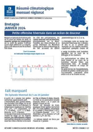 logo Bulletin climatique mensuel de la Bretagne - janvier 2024