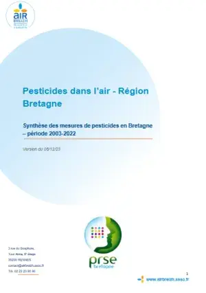 couv Pesticides dans l’air région Bretagne - Synthèse des mesures de pesticides en Bretagne - période 2003-2022