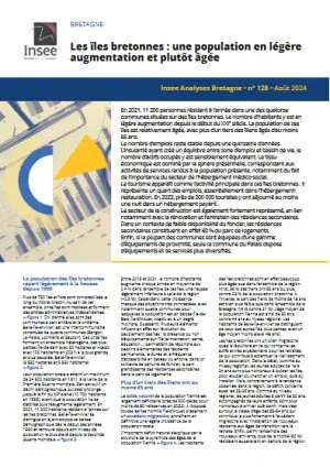 couv Insee analyses Bretagne - Les îles bretonnes : une population en légère augmentation et plutôt âgée