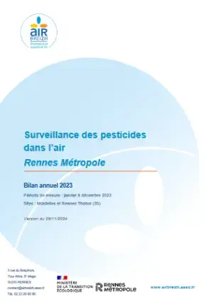 couv Surveillance des pesticides dans l’air - Rennes Métropole - Bilan 2023