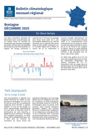 couv Bulletin climatique mensuel de la Bretagne - décembre 2025