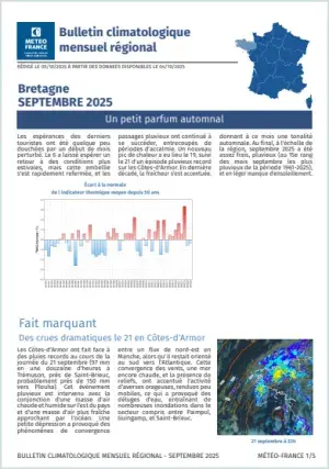 couv Bulletin climatique mensuel de la Bretagne - septembre 2025