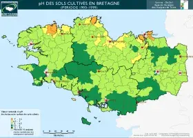Le pH des sols cultivés bretons de 1995 à 1999