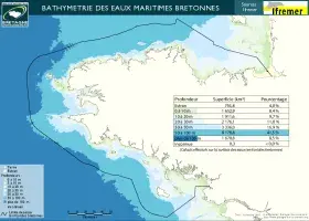 Bathymétrie des eaux maritimes bretonnes