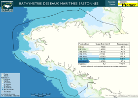 Bathymétrie des eaux maritimes bretonnes