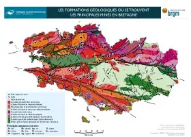 Répartition des mines bretonnes en fonction de la géologie