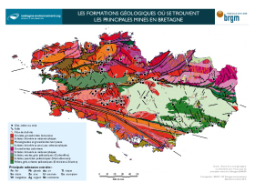 Répartition des mines bretonnes en fonction de la géologie