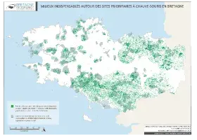 Milieux indispensables autour des sites prioritaires à chauves-souris
