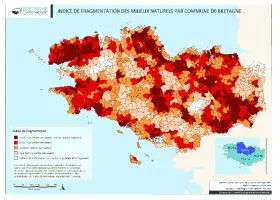 Indice de fragmentation des milieux naturels par commune