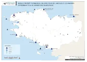 Niveau d’intérêt patrimonial des sites pour les limicoles et les anatidés stationnant à la mi-janvier 2012