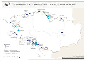 Communes et ports bretons labellisés Pavillon Bleu en 2020