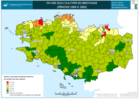 Le pH des sols cultivés bretons de 2000 à 2004